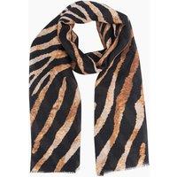 Sarta Women's Neutral Zebra Print Lighweight Scarf Evening Shawl in Natural
