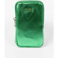 Etre Women's Faux Leather Zip Glasses Case - Metallic Green
