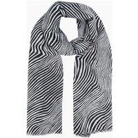 Sarta Women's Black Zebra Print Lighweight Scarf Evening Shawl
