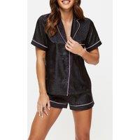 Ann Summers Women's Signature Satin Pj Set in Black | Size: XL