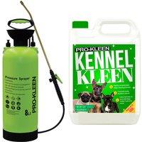 ProKleen 8L Pump Pressure Sprayer & Kennel Disinfectant 5 Fragrances Available in Bright Green