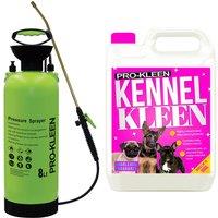 ProKleen 8L Pump Pressure Sprayer & Kennel Disinfectant 5 Fragrances Available in Pink