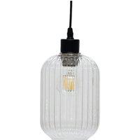 First Choice Lighting Batley - Clear Ribbed Glass Easy Fit Pendant Shade