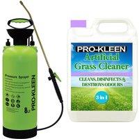 ProKleen 8L Pump Pressure Sprayer & Lavender Scent Artificial Grass Cleaner 5L in Purple