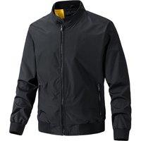 MODISHION Men's Lightweight Bomber Jacket Casual Varsity Outerwear in Black | Size: Medium