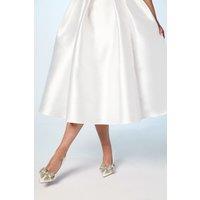 Coast Women's Bridal Wide Fit Tania Satin Embellished Bow High Heel Stiletto Court Shoes in Ivory | Size: 7