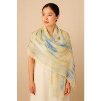 Silk and Bears Women's Golden Sand Brushstroke Silk Scarf - Hand-Dyed Mulberry Silk Shawl Wrap, Summer Wedding in Yellow