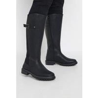 Extra Wide Fit Faux Leather Stretch Knee High Boots