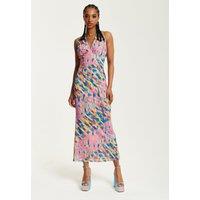 House of Holland Women's Pink Maxi Dress With Multicolour Rainbow Print | Size: 14