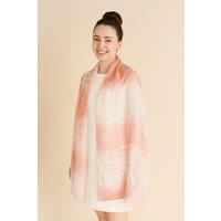 Silk and Bears Women's Peach & Cream Marble Silk Scarf - Hand-Dyed Shibori Mulberry Silk Shawl Wrap, Soft Gift | Size: 10-12