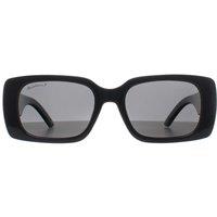 montana Women's Rectangle Shiny Black Smoke Polarized MP194