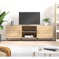 Berkfield Home TV Cabinet Sonoma Oak 150x30x50 cm Engineered Wood in Brown | Size: 150 x 30 x 50 cm