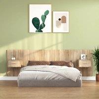 Bed Headboard with Cabinets Sonoma Oak Engineered Wood