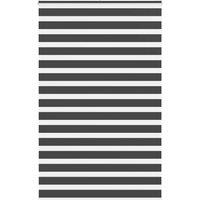 Berkfield Home Zebra Blind Black 145x200 cm Fabric Width 140.9 cm Polyester