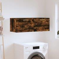 Berkfield Home Wall Cabinet Smoked Oak 100x36.5x35 cm Engineered Wood in Brown