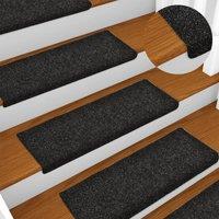 Berkfield Home Stair Mats 15 pcs Needle Punch 65x21x4 cm Black | Size: Medium
