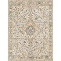 Livabliss Lilian-Washable Grey Green Vintage Traditional Boho Living Dining Rug in Camel | Size: 200 cm x 275 cm