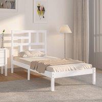 Berkfield Home Bed Frame White Solid Wood 100x200 cm