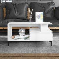 Coffee Table White 90x49x45 cm Engineered Wood