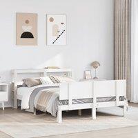 Berkfield Home Bed Frame with Headboard without Mattress White 120x190 cm Small Double