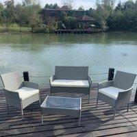 MCC Direct Rattan Furniture Garden Table, Chair & Sofa Set Roger in Brown