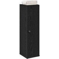 Berkfield Home Bathroom Cabinet with Roll Holder Black 20.5x22x72 cm