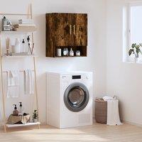 Berkfield Home Wall Cabinet Smoked Oak 60x31x70 cm Engineered Wood in Brown | Size: 60 x 31 x 70 cm