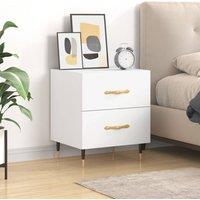 Berkfield Home Bedside Cabinet White 40x35x47.5 cm Engineered Wood