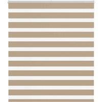 Berkfield Home Zebra Blind Sand Brown 130x150 cm Fabric Width 125.9 cm Polyester