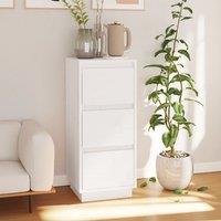 Berkfield Home Sideboard White 32x34x75 cm Solid Wood Pine | Size: 32 x 34 x 75 cm