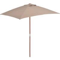 Berkfield Home Outdoor Parasol with Wooden Pole 150x200 cm Taupe in Beige