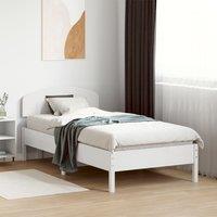 Berkfield Home Bed Frame without Mattress White 75x190 cm Small Single Solid Wood Pine