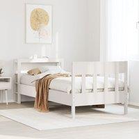 Berkfield Home Bed Frame without Mattress White 75x190 cm Small Single Solid Wood Pine