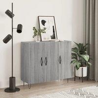Berkfield Home Sideboard Grey Sonoma 90x34x80 cm Engineered Wood | Size: 90 x 34 x 80 cm