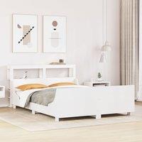 Berkfield Home Bed Frame without Mattress White 120x200 cm Solid Wood Pine | Size: Small Double