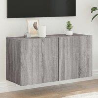 Berkfield Home TV Cabinet Wall-mounted Grey Sonoma 80x30x41 cm | Size: 80 x 30 x 41 cm