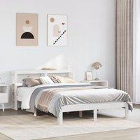 Berkfield Home Bed Frame with Headboard without Mattress White 120x200 cm | Size: Small Double
