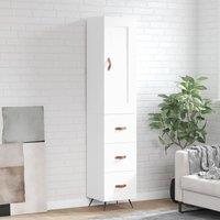 Berkfield Home Highboard White 34.5x34x180 cm Engineered Wood
