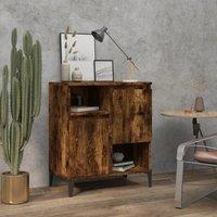 Berkfield Home Sideboard Smoked Oak 60x35x70 cm Engineered Wood in Brown | Size: 60 x 35 x 70 cm