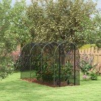 OUTSUNNY Fruit Cage, Plant Protection Tent, 1.2 x 3.6 x 1.9m in Black