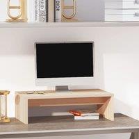 Berkfield Home Monitor Stand 50x27x15 cm Solid Wood Pine in Brown | Size: 50 x 27 x 15 cm