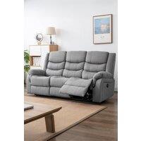 More4Homes Seattle 3 Seater Fabric Manual Recliner Sofa in Grey