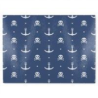 Benjamin Tate Design Anchor With Skull & Bones Glass Chopping Board in Natural