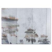 Benjamin Tate Design Silver Palm Glass Chopping Board in Natural