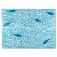 Benjamin Tate Design Waves & Fish Glass Chopping Board in Natural