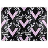 Benjamin Tate Design Geometric Animal Print Glass Chopping Board in Natural