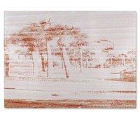 Benjamin Tate Design Bronze Palm Glass Chopping Board in Natural