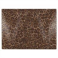 Benjamin Tate Design Leopard Print Glass Chopping Board in Natural