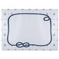 Benjamin Tate Design Rope Doodle Glass Chopping Board in Natural