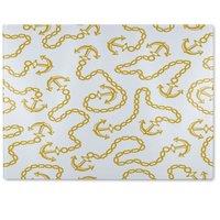 Benjamin Tate Design Anchor & Chains Glass Chopping Board in Natural
